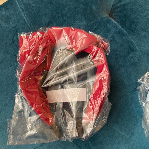 Lot of 5 Bow Headbands Red Green Taupe Baby-Blue Burgundy Hair Accessories - Picture 9 of 12